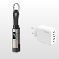 🔋4-in-1 Sleutelhanger Laadkabel met Display – Draagbare Snellaadkabel tot 65W met Live Wattage Monitor