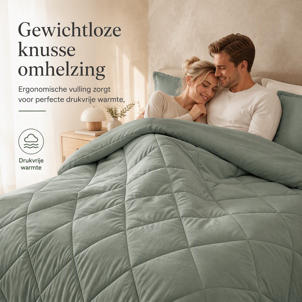 🛏️ 50% KORTING – Gewatteerde Beddengoedset | Comfortabel en Luchtig voor Verschillende Seizoenen | 2 Kussenslopen Inbegrepen