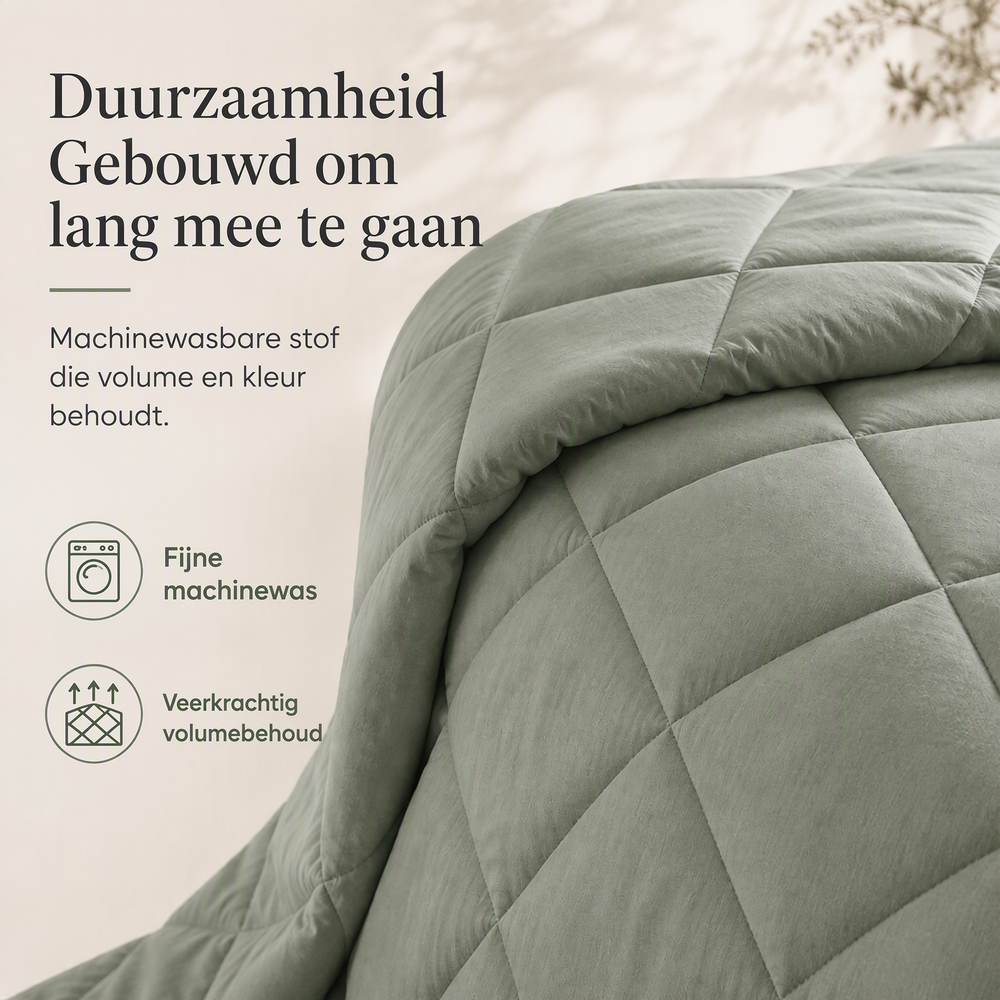 🛏️ 50% KORTING – Gewatteerde Beddengoedset | Comfortabel en Luchtig voor Verschillende Seizoenen | 2 Kussenslopen Inbegrepen