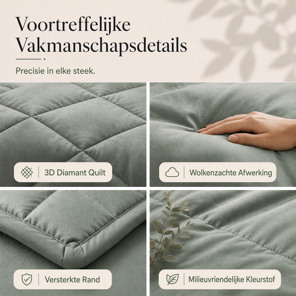 🛏️ 50% KORTING – Gewatteerde Beddengoedset | Comfortabel en Luchtig voor Verschillende Seizoenen | 2 Kussenslopen Inbegrepen