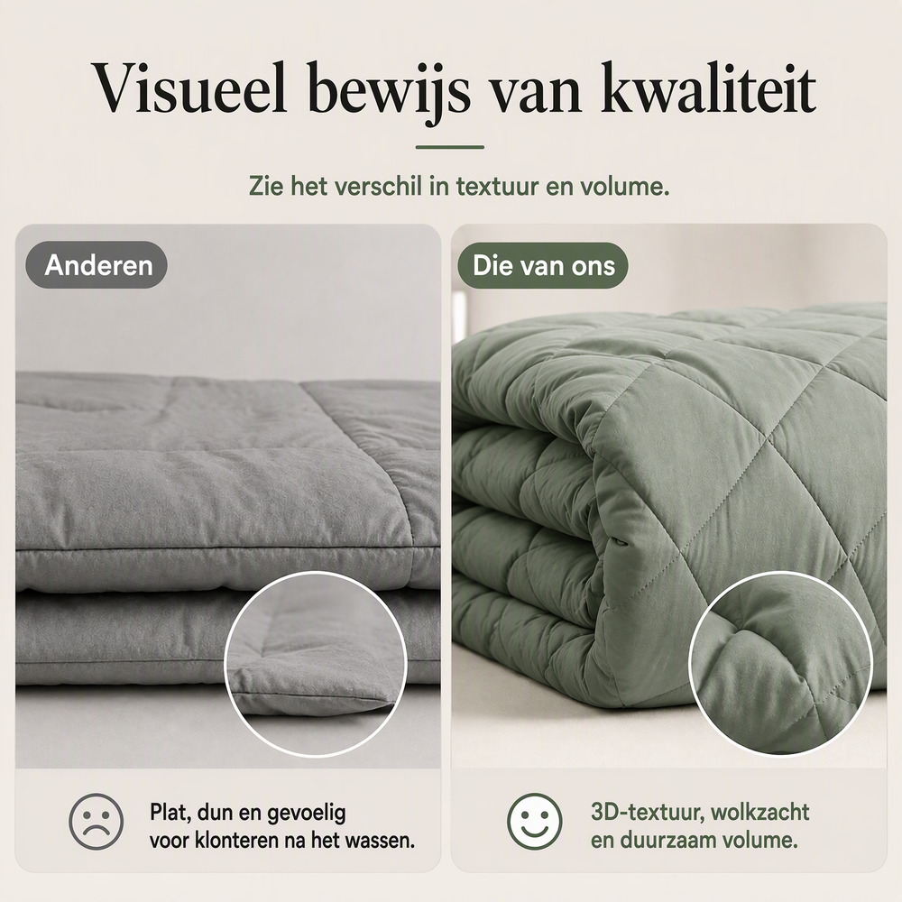 🛏️ 50% KORTING – Gewatteerde Beddengoedset | Comfortabel en Luchtig voor Verschillende Seizoenen | 2 Kussenslopen Inbegrepen
