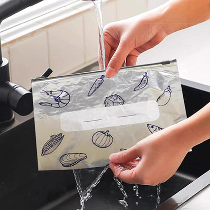🔥Wereldwijde bestseller🍗 Tijdelijke aanbieding! Koop 3 en krijg 2 gratis🥦Herbruikbare aluminiumfolie verzegelbare opbergzakken