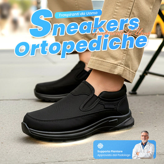 Orthopedische, ademende instapsneakers voor heren
