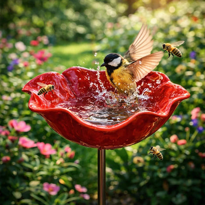 💖🎁 Moederdagcadeaus 2026 met 49 % korting 🎁Handgemaakt metalen tuinbordje met bloem en vogel 🐦