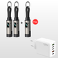 🔋4-in-1 Sleutelhanger Laadkabel met Display – Draagbare Snellaadkabel tot 65W met Live Wattage Monitor