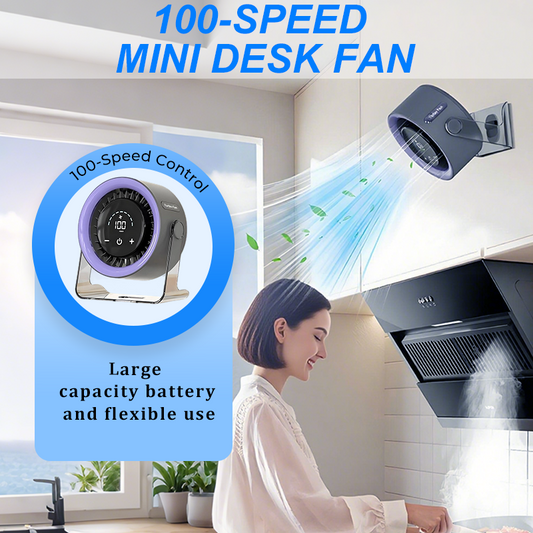 💥 Flash Sale: €39,99!! Bureauventilator met LED-display, USB-voeding, draagbaar, 100 snelheden, 120' kantelbaar, stil, lange batterijduur, oscillerende tafelventilator voor de slaapkamer, kantoor, thuis en op de camping