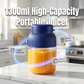 1300ml Portable Juicer Blender with Dual Lids & Straw