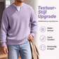 ✨ Jouw stijl‑upgrade: Getextureerd, Relaxed, Stijlvol! 👕Gelaagde comfortabele wafelgebreid T-shirt