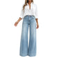 Beenverlengende jeans met wijde pijpen