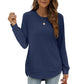 ✨ Nieuwe Collectie 💎 Dames Top met Effen Hoog-Laag Zoom & Lange Mouwen – Elegante Casual Blouse met Comfortabele Pasvorm