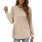 ✨ Nieuwe Collectie 💎 Dames Top met Effen Hoog-Laag Zoom & Lange Mouwen – Elegante Casual Blouse met Comfortabele Pasvorm