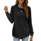 ✨ Nieuwe Collectie 💎 Dames Top met Effen Hoog-Laag Zoom & Lange Mouwen – Elegante Casual Blouse met Comfortabele Pasvorm