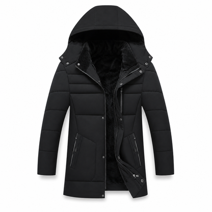 🔥Halflange Heren Winterjas met Dikke Voering – Zakelijke & Casual Katoenen Jas voor Comfort en Warmte